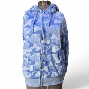 Official BT21 Camouflage Zip Up Hoodie Jacket Koala Blue Size Medium
